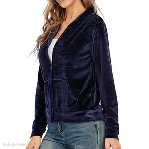 Gloria Vanderbilt Women's Velvet Jacket in Rich Purple